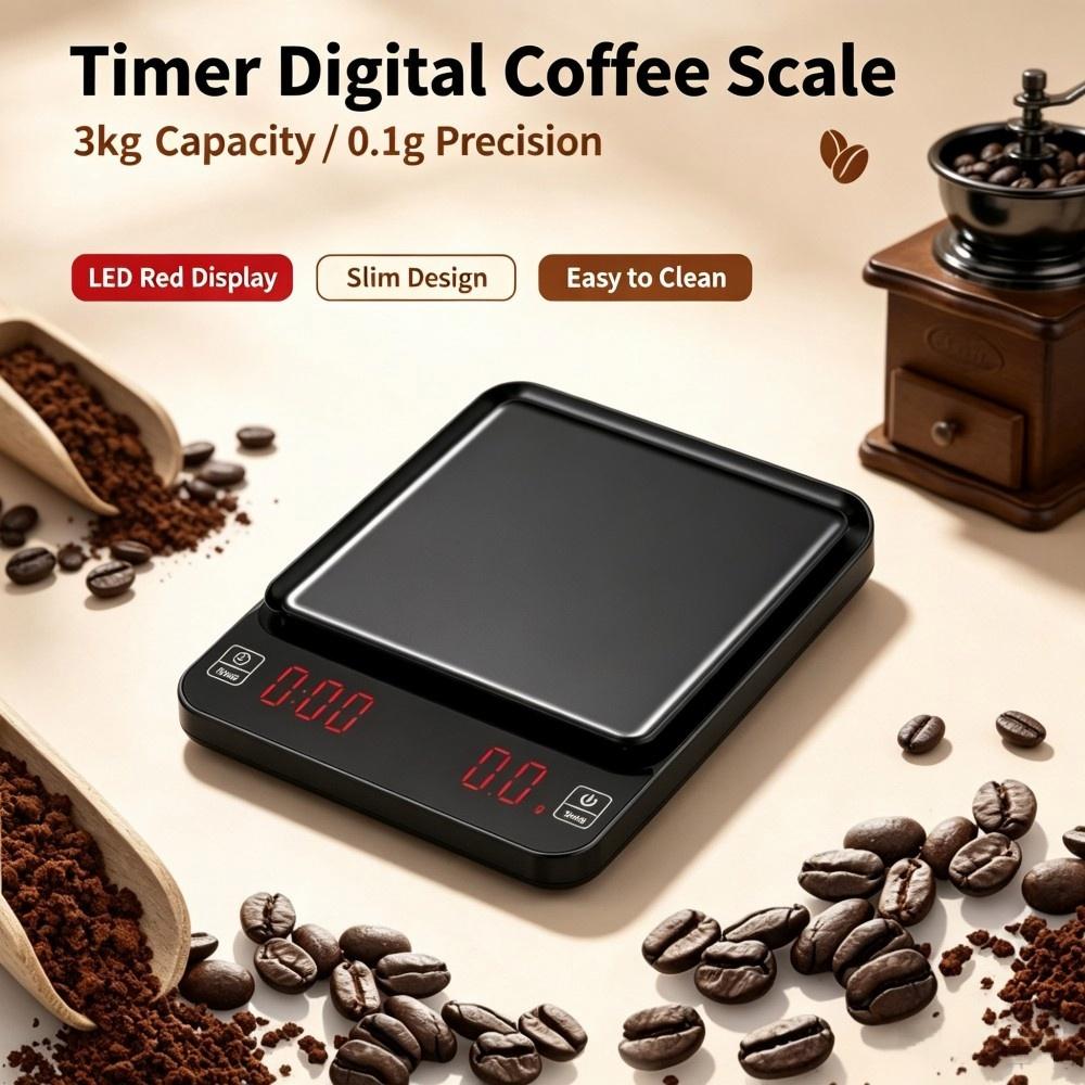 Coffee & Tea Haus - 3kg/0.1g High Precision Digital Coffee Scale,