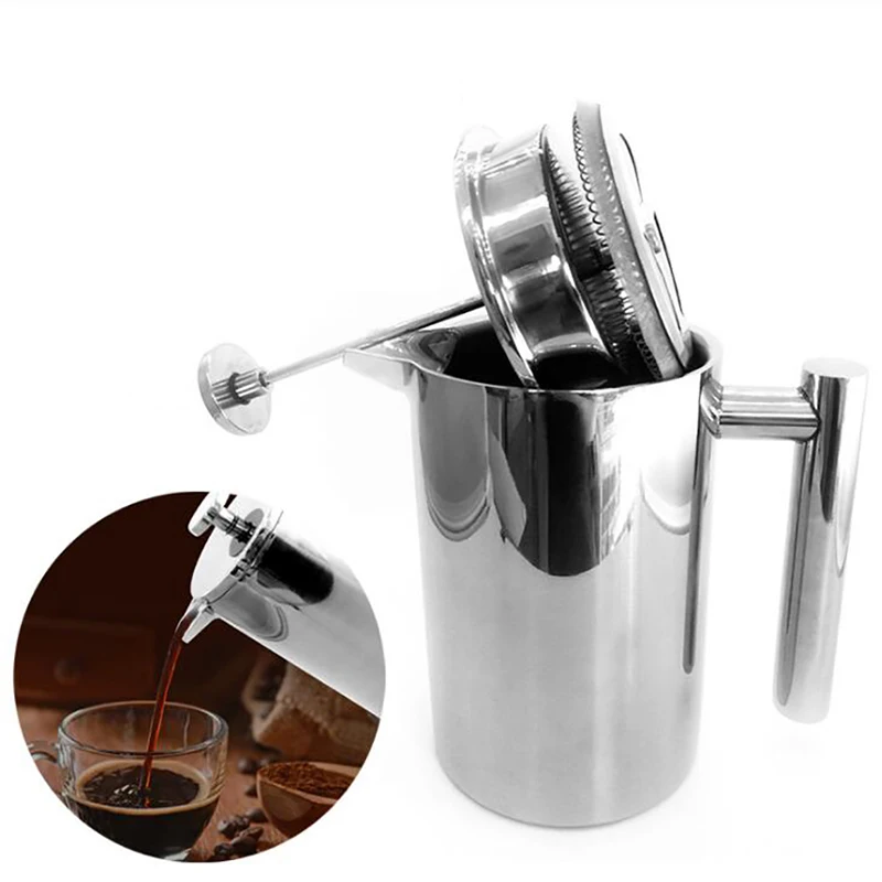 French Press Coffee & Tea - Double Walled Insulated Coffee Pot Filter