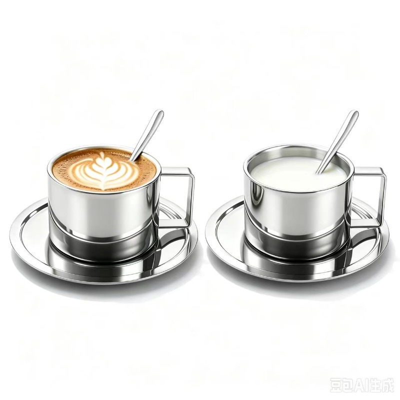 Espresso Cup Saucer - Coffee Cups,304 Stainless Steel Espresso Cup