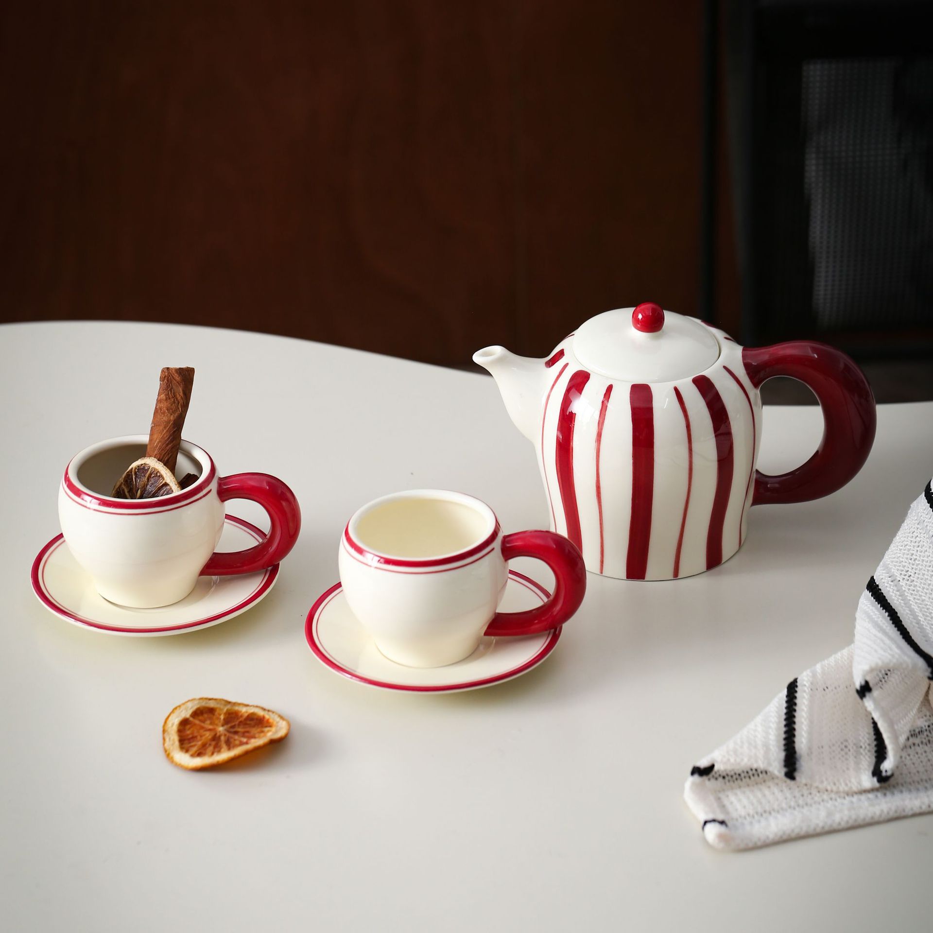 Coffee Tea Gift Set - Vintage Ceramic Coffee Cup Saucer Set