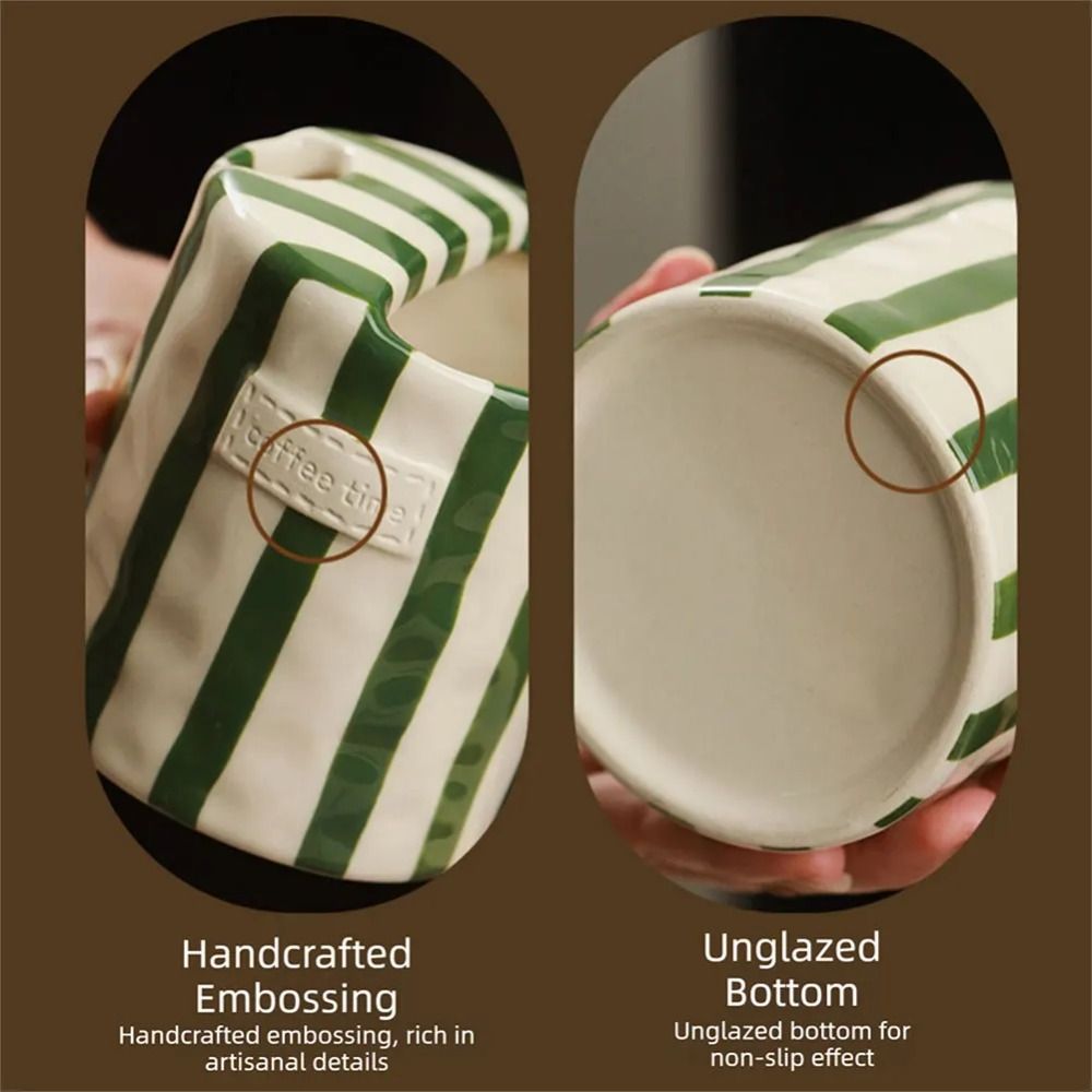 Hand-Painted Striped Ceramic C - огляд і ціна Espresso Cup Saucer