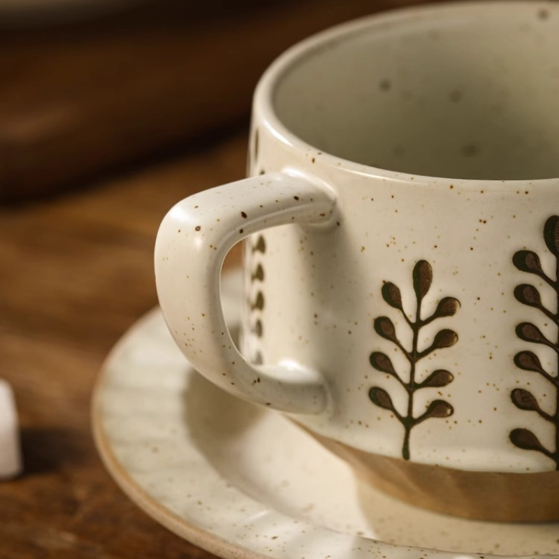 Retro Ceramic Cup Coarse Potte - огляд і ціна Espresso Cup Saucer