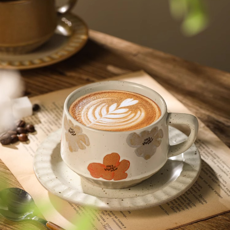 Retro Ceramic Cup Coarse Potte - огляд і ціна Espresso Cup Saucer