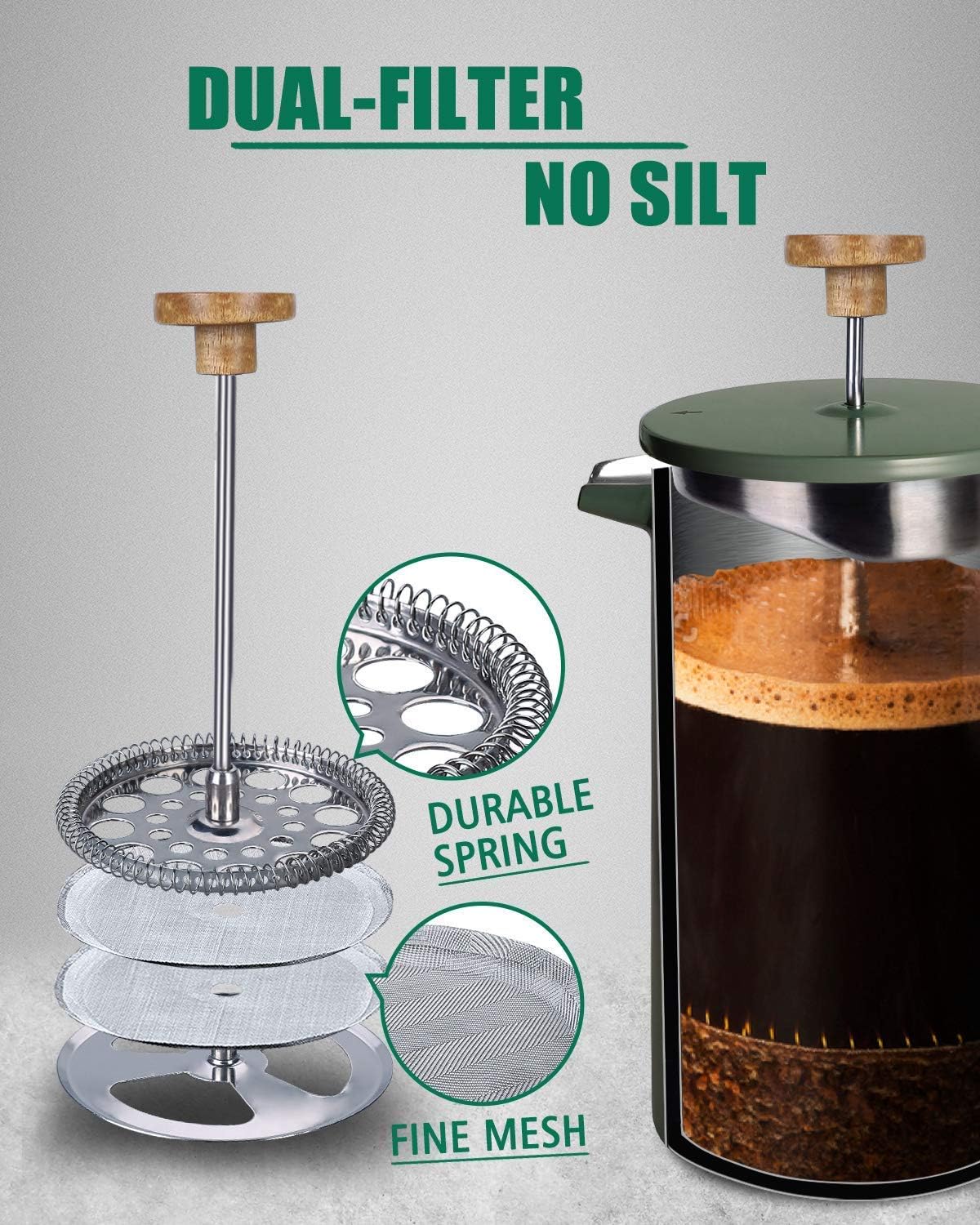 POLIVIAR 34 oz French Press Co - огляд і ціна French Press Coffee & Tea