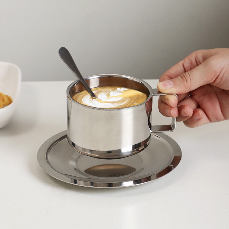 Coffee Cups,304 Stainless Stee - огляд і ціна Espresso Cup Saucer