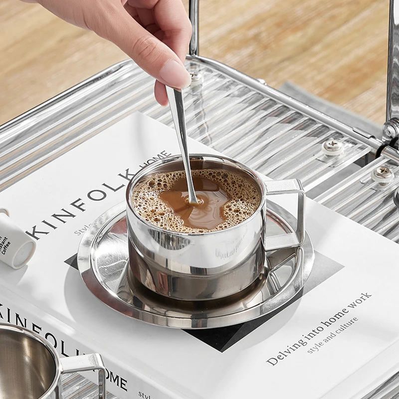 Coffee Cups,304 Stainless Stee - огляд і ціна Espresso Cup Saucer