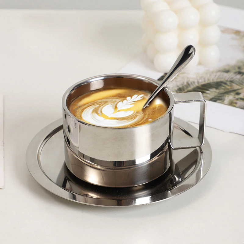 Coffee Cups,304 Stainless Stee - огляд і ціна Espresso Cup Saucer