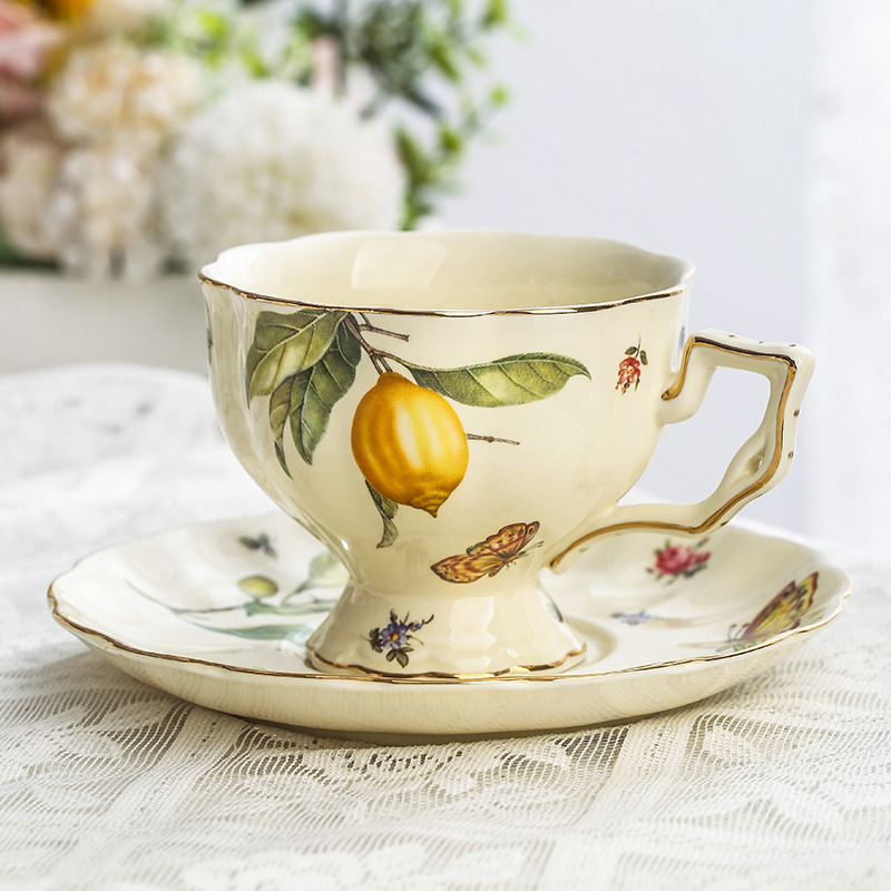 Vintage Lemon Teapot Coffee Cu - огляд і ціна Espresso Cup Saucer