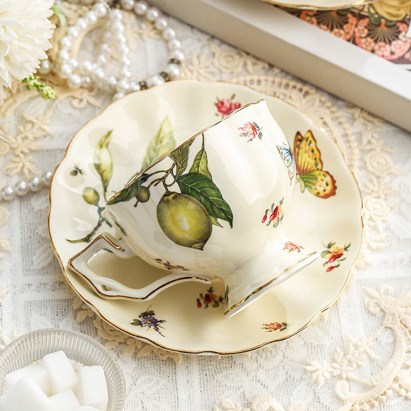 Vintage Lemon Teapot Coffee Cu - огляд і ціна Espresso Cup Saucer