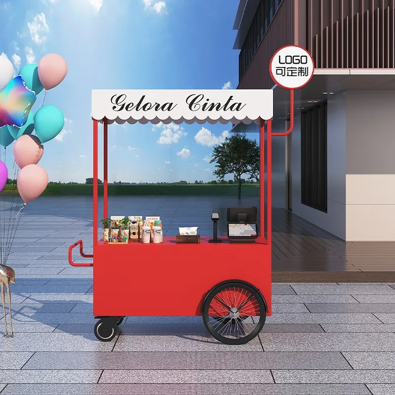Mobile Food Cart Snack Trolley - огляд і ціна Coffee Tea Vendor