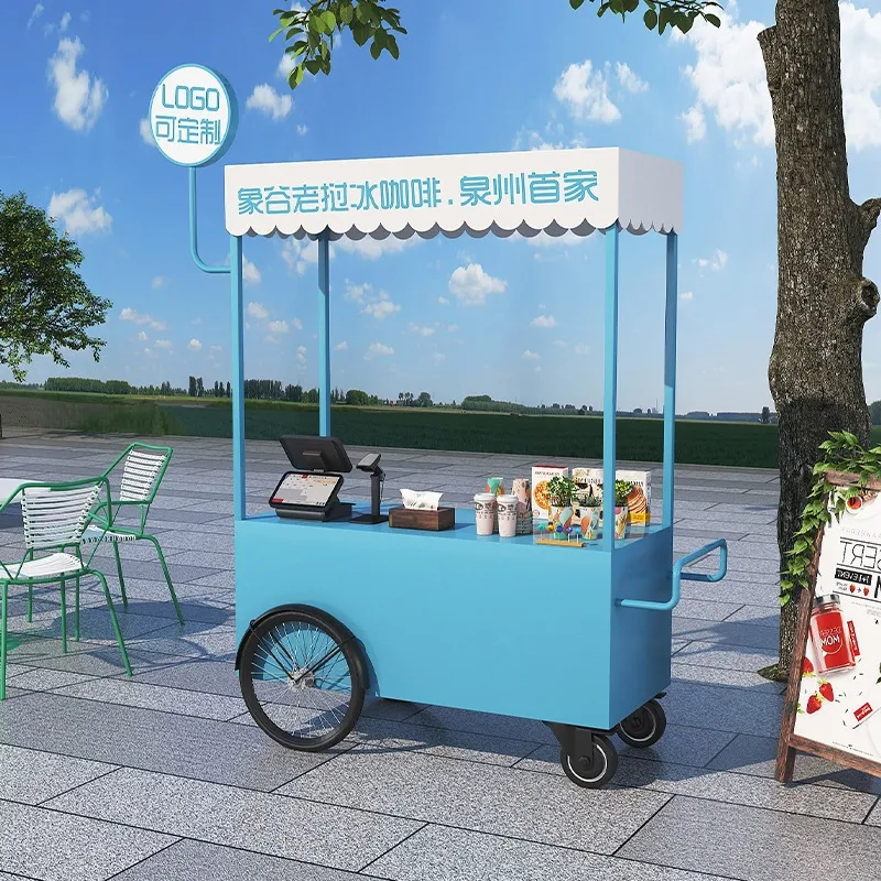 Mobile Food Cart Snack Trolley - огляд і ціна Coffee Tea Vendor