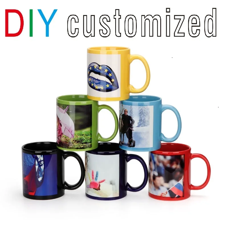 Black Cup DIY Logo Ceramic Mug - огляд і ціна Coffee Tea Picture