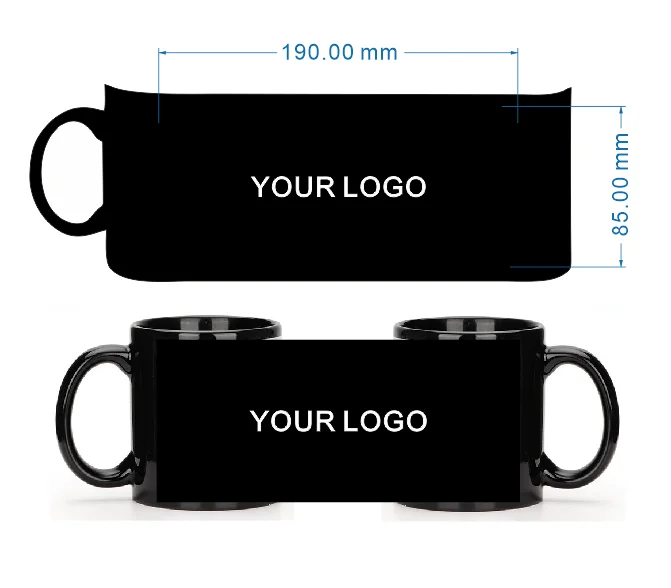 Black Cup DIY Logo Ceramic Mug - огляд і ціна Coffee Tea Picture