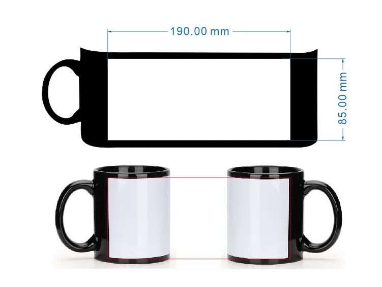 Black Cup DIY Logo Ceramic Mug - огляд і ціна Coffee Tea Picture