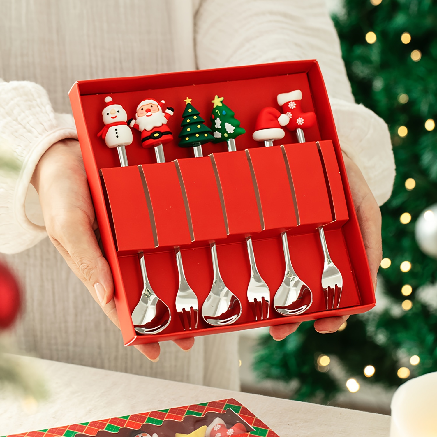 1Set Creative Christmas Fork A - огляд і ціна Coffee Tea Gift Set