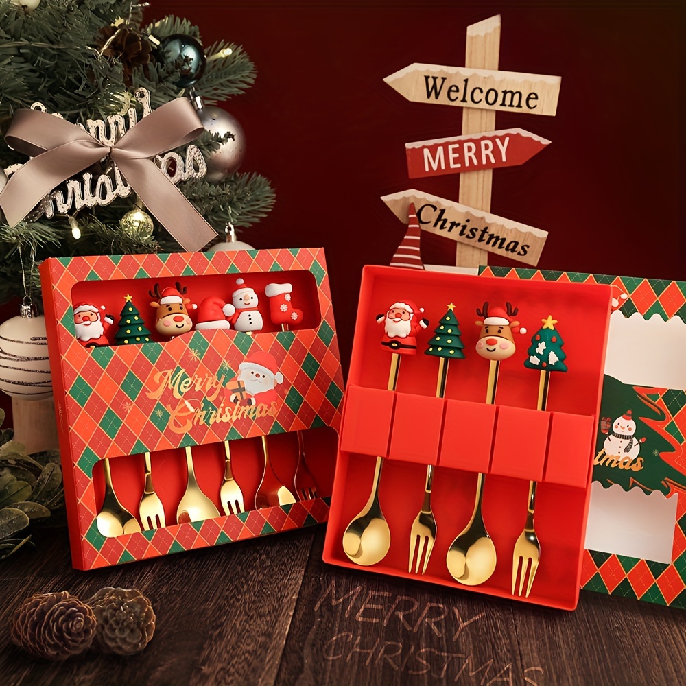 1Set Creative Christmas Fork A - огляд і ціна Coffee Tea Gift Set
